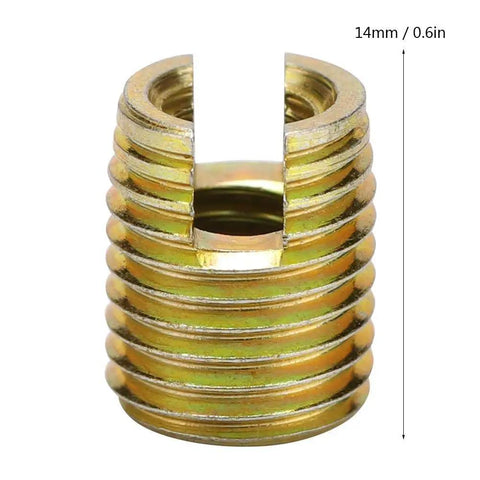 20Pcs Carbon Steel Self Tapping Thread Insert Repair Kit Inner M6x1.0 Outer M10x1.5 Heavy Duty Helical Repair Set For Automotive And DIY Projects Durable Screw Repair Fasteners, 14mm insert