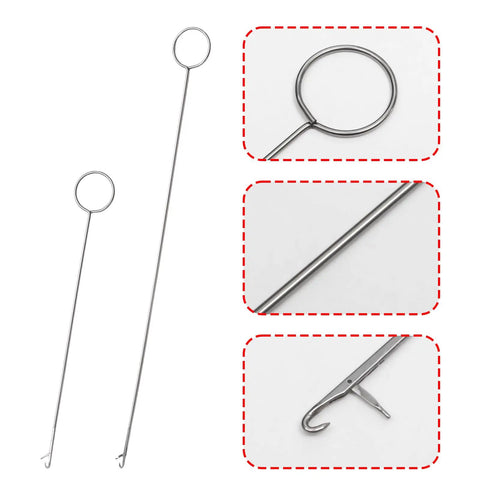 8 Piece Loop Turner Sewing Tool Kit Set With Two Sizes Six Point Nine Inch And Ten Point Four Inch Stainless Steel Tube Turners
