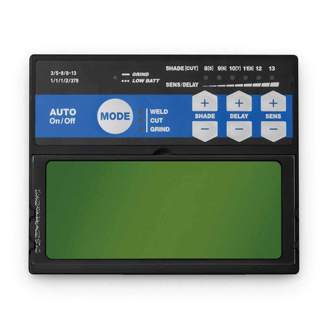 Control panel of Classic Series Auto Darkening Welding Helmet For TIG And MIG With ClearLight Optics, shade 8-13, 6-inch view