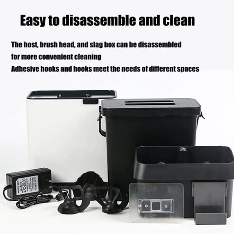 Electric Automatic Portafilter Cleaner And Knock Box With 58mm Mount Packing Double Scraper Tools Plus Fine Brush for easy disassembly and cleaning.