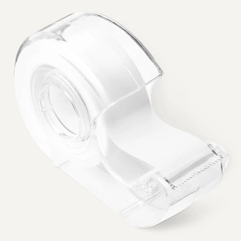Slick Matte Finish Invisible Tape With Dispenser, Solid 3 Pack Of Translucent Adhesive Rolls For Home Office School And Crafts, clear dispenser view.