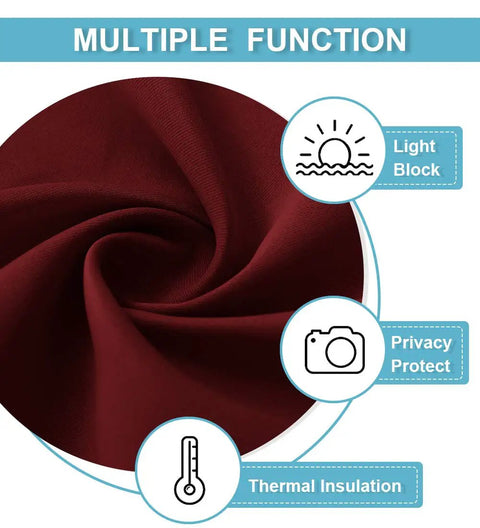 Easy Install Front Door Sidelight Curtain, No Drill Privacy Window Cover, Thermal Insulation For Patio Glass Doors, 12 Inch By 69 Inch Red, 1 Panel Full Kit With Adhesive Straps And Manual, Quick Mess Free Setup showing fabric features.