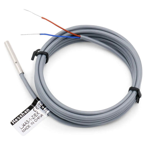 Pro Grade Inductive Proximity Sensor Switch M4 Shield Type LJ4A3 with 1mm detection, 200cm cable for industrial automation.