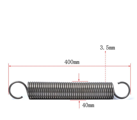Heavy Duty Extension Spring With A Badass Dual Hook Design Made From Tough Stainless Steel, 400mm size for industrial use.