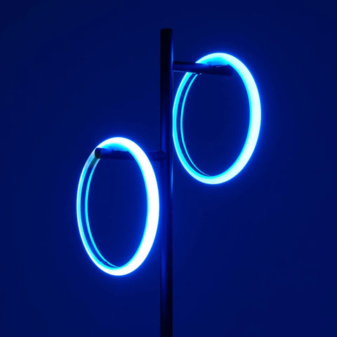 Saturn RGB Color Changing Table Lamp With Tree Desk Design Two LED Lights For Living Room Bedroom Office Reading Modern Black Finish