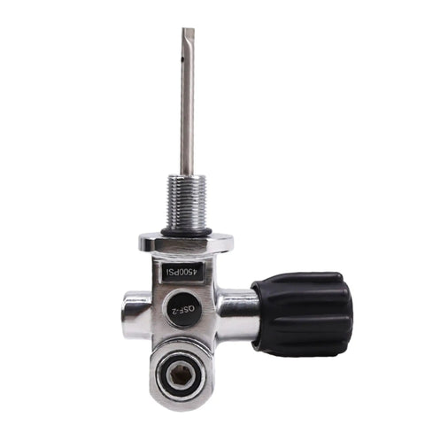 High Pressure Copper Scuba Tank Valve With DIN Yoke M18x1.5 Thread For Open Circuit And Snorkel Diving, 4500 PSI, 300 BAR, front view