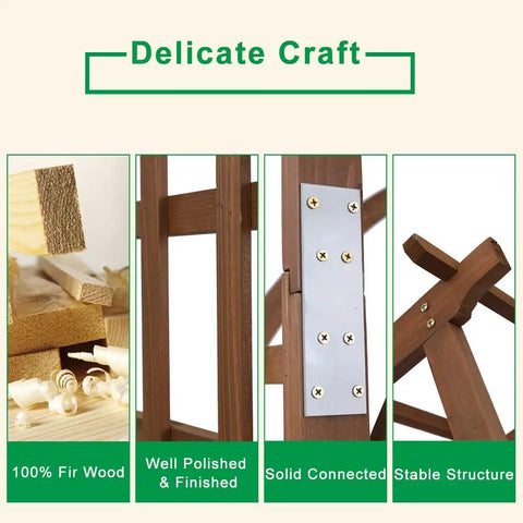 85 Inch Wooden Garden Arbor Arch For Outdoor Weddings And Ceremonies, Solid Wood Trellis For Climbing Plants, close-up features