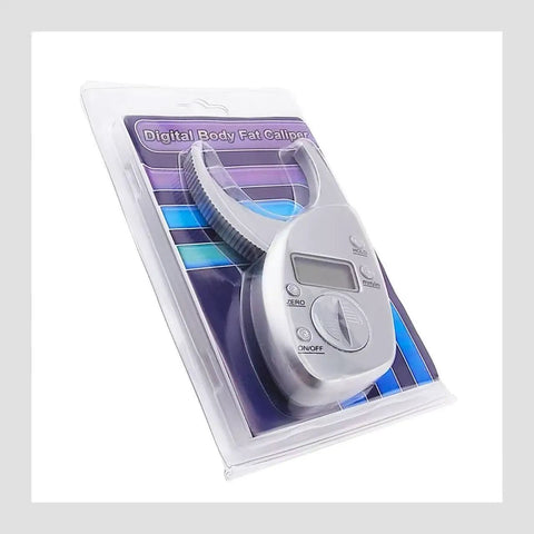 Pinch And Read Digital Body Fat Caliper With LCD Display, Handheld Skinfold Fat Tester And Body Tape Measure packaged in clear plastic