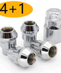 Durable Lug Wheel Studs Kit With Locking Nuts And Tapered Threads For Ford Focus Fusion Mondeo 1998 To 2023 That Supercharges Your Ride Safety And Style While Keeping Wheels Locked Down Tight, 4+1 chrome set