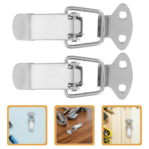 Heavy Duty Stainless Steel Spring Toggle Latches With Quick Release Handle And Sleek Silver Finish For Toolbox Truck Bed Case Outdoor Gear Travel Bag Secure Locking Storage 10 Pack, top view.