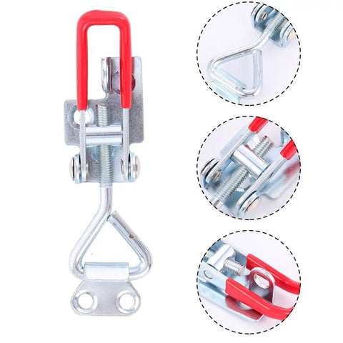 Heavy Duty Adjustable Pull Latch Clamps Set Of 2 With Lock Hole Galvanized Iron Toggle Latches for tool boxes and doors