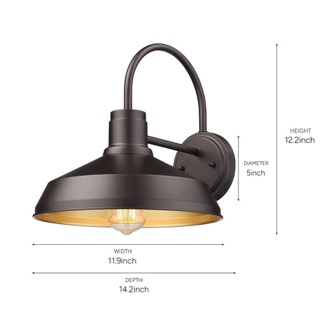 Gooseneck Outdoor Barn Light Wall Sconce Set Exterior Porch Lighting Fixture In Oil Rubbed Bronze Classic Farmhouse Wall Mount Lamp