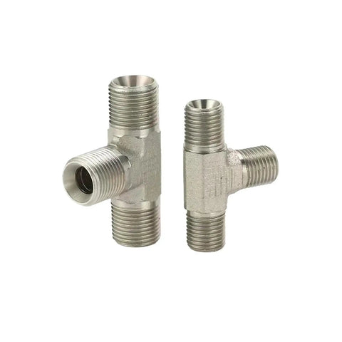 Heavy Duty Hydraulic Transition Fitting Socket With Internal Cone Tee For British Standard Threads One Eighth Up To Full Inch High Pressure C Type Connection, metal tee fitting