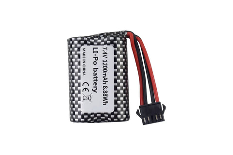 2 Pack 7.4V 1200mAh Lithium Battery For R208 R308 2008 R206 TX122 TX123 H106 V003 RC Remote Control Boat Beefed-Up Turbocharged