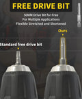 Comparison of standard and flexible free drive bits, highlighting functionalities of drive bit in close-up view