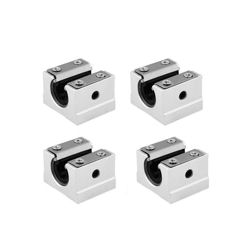Linear Ball Bearings Kit SBR10UU To SBR50UU For CNC Parts And 3D Printer Projects Precision Machine Tools Upgrade Smooth Linear Motion High Rigidity Reliable Performance For Pro Builds Everyday Makers, 4 silver bearing blocks