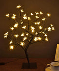 18 Inch Cherry Blossom Bonsai Tree With 48 LED Lights Warm White Glow 24V UL Listed Adapter Metal Base Night Light