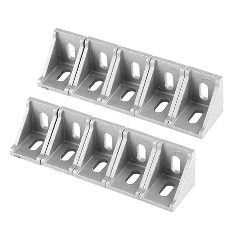 10 Pack Aluminum Alloy L Shape Corner Brackets Right Angle Brace Fasteners For Furniture, Heavy Duty Durable Shelf Supports