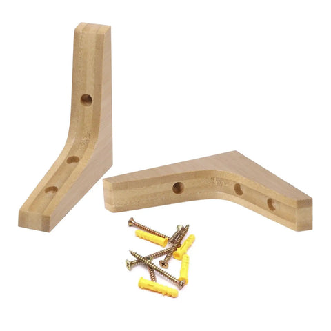 Solid Wood Shelf Brackets Set Of Two L Shape Corner Supports With Mounting Screws For Easy Install 3.74x3.74x0.79 Inches
