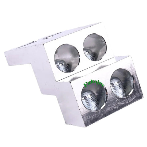 Heavy Duty Mechanical Stacked Lug 500 Kcmil-4, 600 MCM-2 Wire Range 13/32 Inch, 4 Primary Ports, 2 Mounting Holes, New CU9AL 600T-4 Electrical Lug Connector