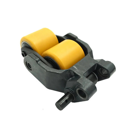 Heavy Duty Forklift Load Castor Bogie Assembly With Fiber Bush Replacement For Linde T20 T24 T30 N20 Part 1318501111 with yellow rollers.