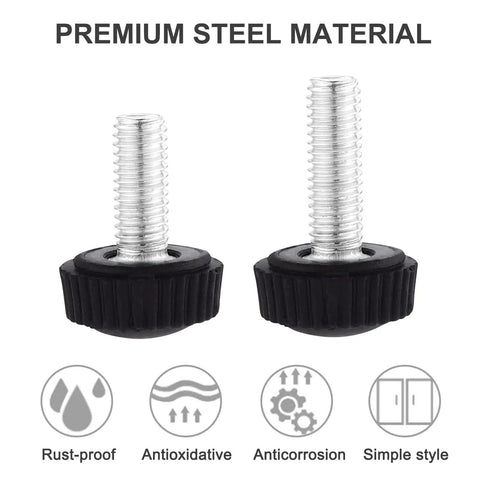 Two carbon threaded screws from 70 Piece M5 Thumb Screw Kit With Knurled Grips And Carbon Threaded Mounting Screws Includes 7 Sizes