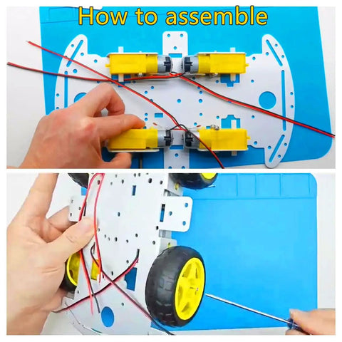 Assembly of DIY Robot Smart Car Metal Chassis Kit with 4WD TT Motors and Speed Encoder for Arduino Microbit Raspberry Pi