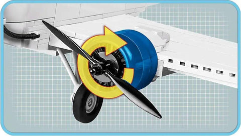 Dope 542 Piece WWII Planes Historical Collection Model Kit Featuring Ju 52 Replica With Two Pilot Figures And Display Stand Name Plate.