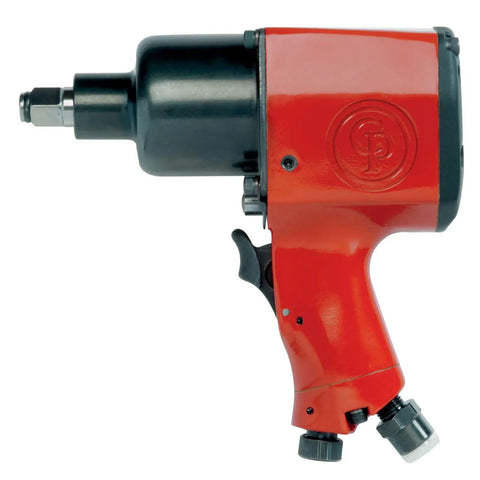 Badass 3/4 Inch Air Impact Wrench Built With A Beefy Aluminum Body And Rock Solid Steel Clutch Housing, side view.