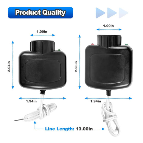Garage Door Sensor Beam Kit for Linear Opener LSO50 LDO33 LDO50 durable ABS construction with dimensions labeled