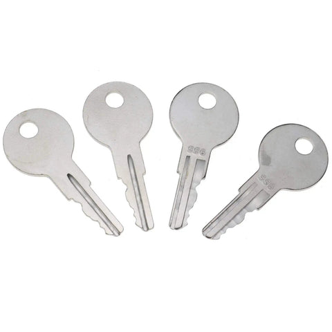 Heavy Duty Four Pack Ignition Keys Tailored For Hyster Yale Machinery Plus Lull Uprights, metal keys for heavy equipment startups.