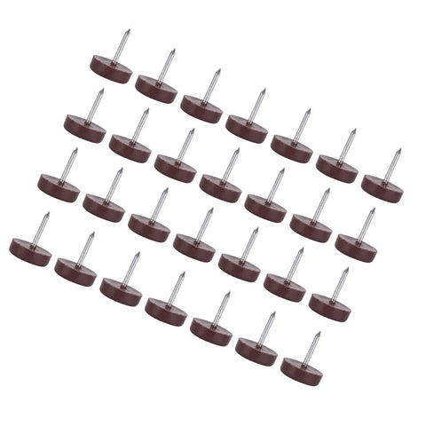 Heavy Duty Durable Plastic Furniture Glides For Chairs Tables And Sofas With No Slip Nail Pads In Coffee Color 100 Pack