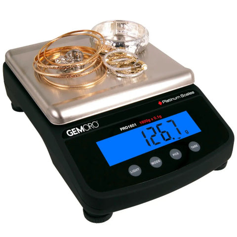 Pro 1601 Jewelry Scale Pro Grade Portable Countertop Digital Precision Tool 1600g By 0.1g Readability with jewelry display
