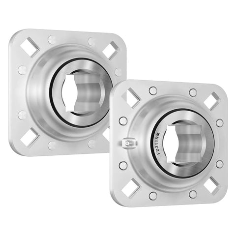 FD211RM Direct Swap Disc Harrow Bearing with 1.5 inch square bore, flange mount, for heavy duty agricultural use.