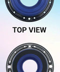 Top and bottom views of an Adjustable Toilet Flange Repair Kit For Broken Or Low Bowls Features Self Adjusting Wax Free Seal.