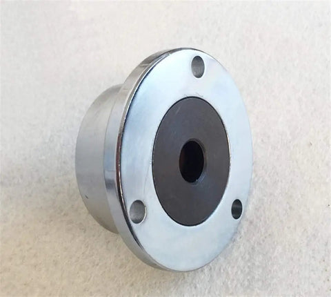 Universal Ball Casters With Spring Damping And No Sweat Setup Heavy Duty 70 Kg Steel Compression Rolling Bearings close-up view of steel flange with mounting holes