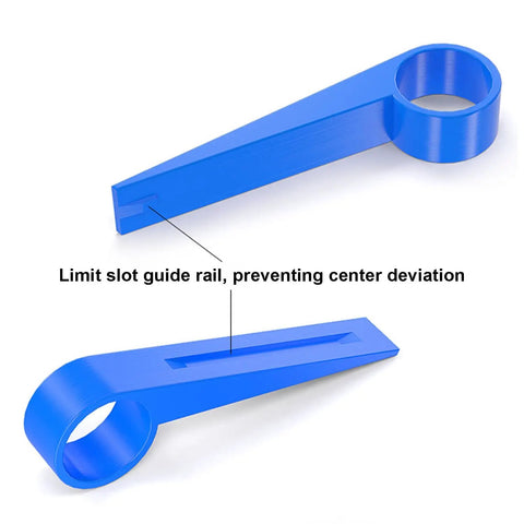 Blue Bike Disc Brake Pad Spreader And Piston Press Tool with limit slot guide rail for Shimano calipers shown from two angles