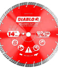 Diamond Segmented Turbo Masonry Cut Off Blade For Concrete Brick And Block, 14 Inch Diameter, 3.2mm Kerf, shown front view