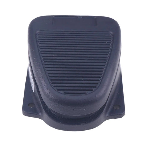Heavy Duty Foot Switch Replacement For Genie Boom Lifts solid black pedal view from top with ridged surface and mounting holes.