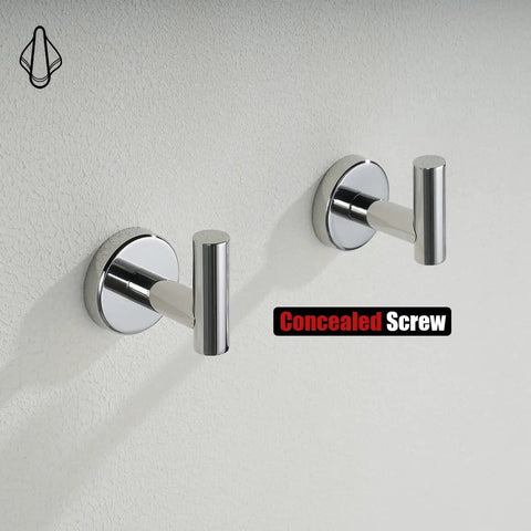 Chrome Bathroom Towel Hook Set Heavy Duty 304 Stainless Steel Wall Mounted Coat Robe Hooks For Bathroom Kitchen Garage Rust Resistant