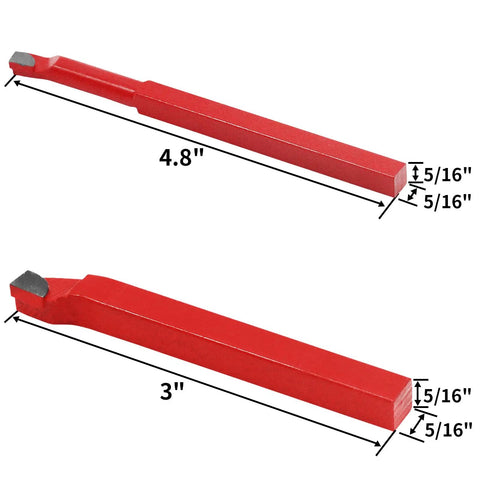 Image showing two red cutter bits from the 11 Piece Carbide Tipped Cutter Bit Set For Metalworking, 5/16 Inch Shank.