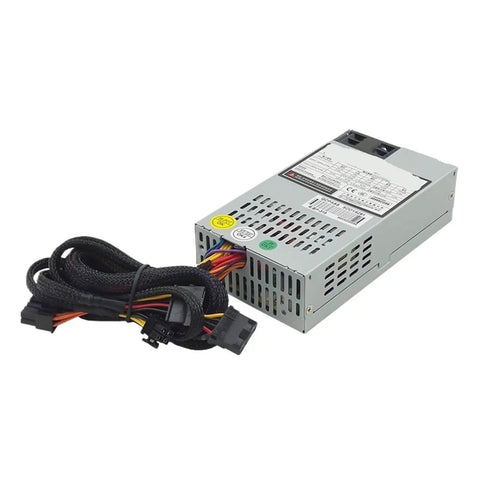 High Efficiency 1U 150W Flex PSD Industrial PC Power Supply 110V And 220V Voltage For NAS Computers Rack Mount Ready And Easy Setup For Your NAS Rig That Delivers Stable Power For Your Office NAS Setup. Silver 1U metal PSU with cable