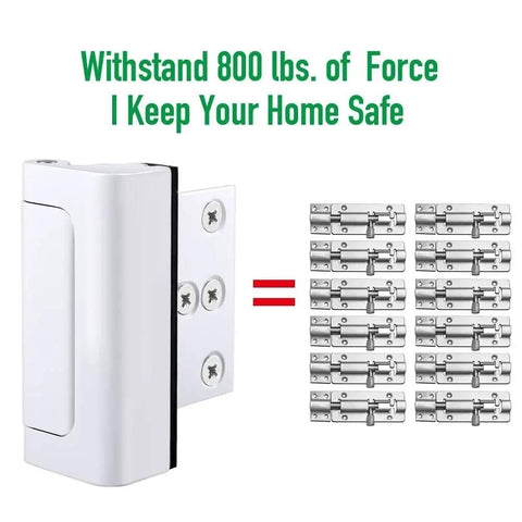 Front Door Security Reinforcement Lock With 800 Lbs Strength Kid Safe Tamper Resistant Inside Flip Lock High Deadbolt Easy Install