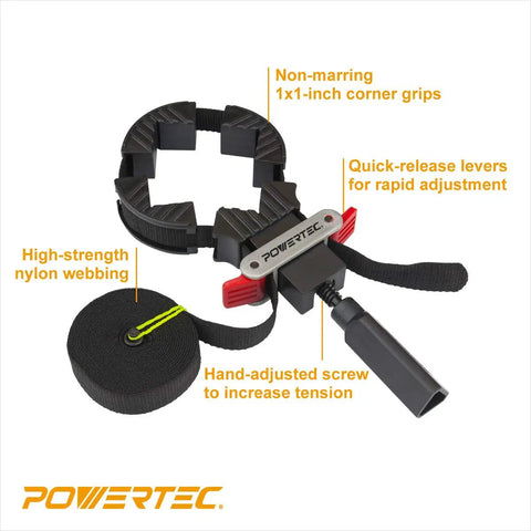 Heavy Duty Strap Clamp For Woodworking With Quick Release Levers Pro Grade No Fuss Adjustable Band Clamp 13 Ft Belt Clamp