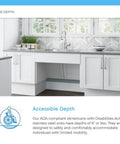 ADA1823 Single Bowl Stainless Steel Sink With Three Quarters Inch Radius Heavy Duty 18 Gauge under kitchen counter