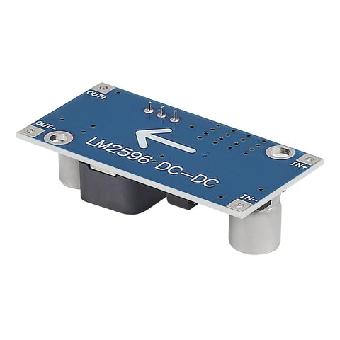 Five Pack Adjustable Buck Converter Module 3 To 40V In, 1.5 To 35V Out DC-DC Step Down Power Supply showing blue LM2596 board