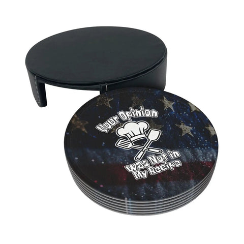 Leather Coasters Set Six Pieces With Holder For Home Bar Office Weddings And Parties Premium Microfiber PU Leather Drink Coaster Set For Table Protection And Stylish Decor