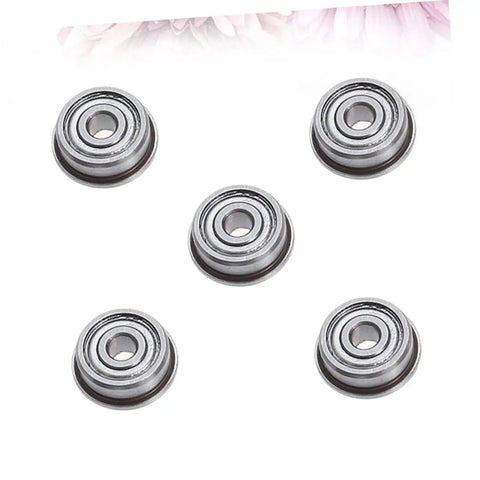 Five Solid 5 Pack Ball Bearing Extruder Swap For 3D Printers fatigue resistant replacement pulleys in slick silver finish.