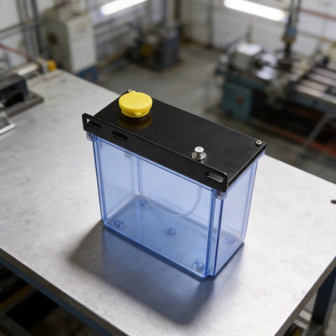3L Cnc Lubrication Coolant Tank Plastic Metal Oil Water Separator Box With Filter for lathe milling drilling machine, top view.