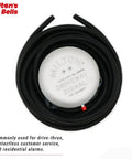Drive Thru Signal Tubing 150 Feet Ultra Thick Rubber Hose For Curbside Service and Residential Alarms Oil Resistant Bell Ringer Tube For Automotive Shops And Quick Customer Alerts coiled around Milton's Bells driveway signal.
